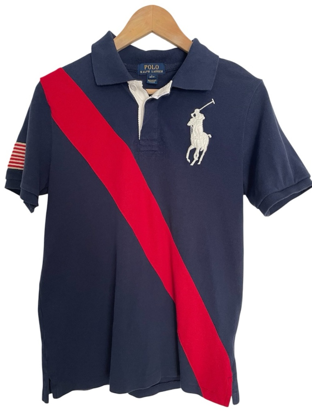 Polo Ralph Lauren Boy's Size L (14-16) Polo Shirt Blue Big Pony Classic Cotton